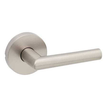 Kwikset Milan Lever with Round Rose Passage Door Lock with 6AL Latch and RCS Strike Satin Nickel Finish 720MILRDT-15